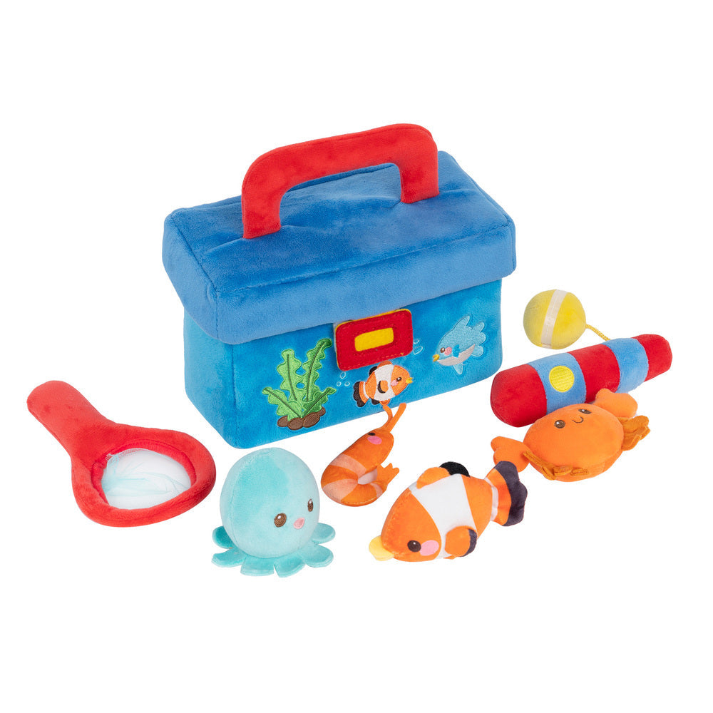 iFrodoll Personalized Baby's First Fishing Tackle Box Plush Playset Sound Toys Set
