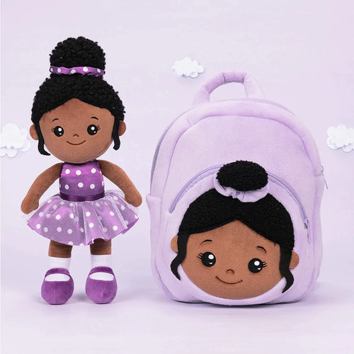 iFrodoll Personalized Deep Skin Tone Plush Doll and Backpack Gift Set 11