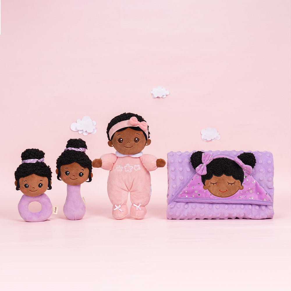 iFrodoll Personalized Pink Deep Skin Tone Mini Plush Doll