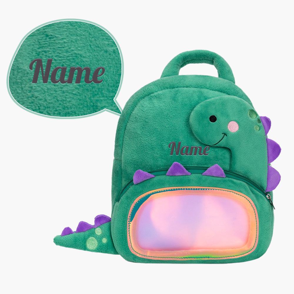 iFrodoll Personalized Animal Green Dinosaur Plush Backpack