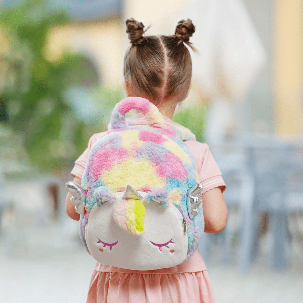 OUOZZZ Personalized Unicorn Plush Backpack