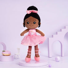Load image into Gallery viewer, iFrodoll Personalized Deep Skin Tone Plush Ballerina Doll