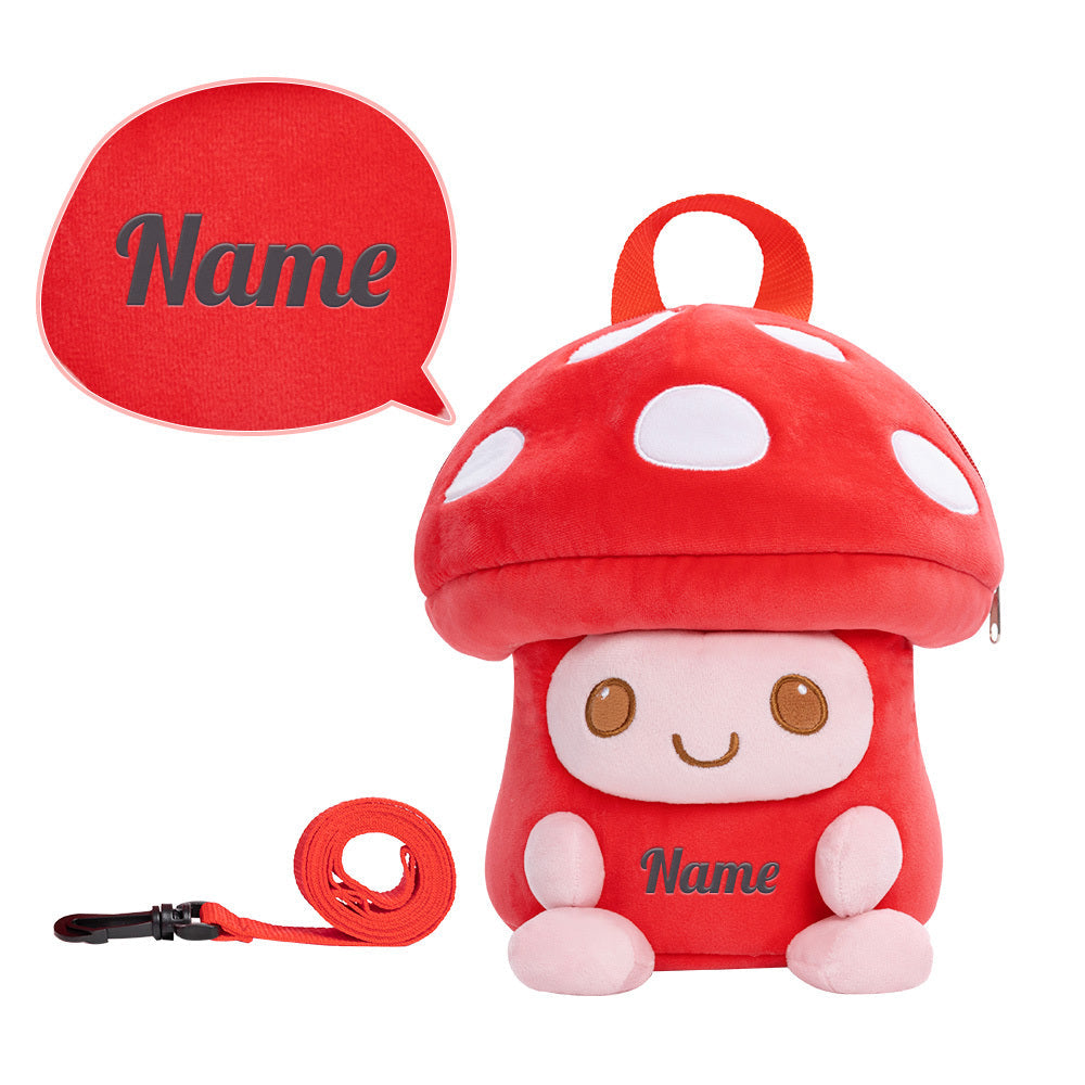 iFrodoll Personalized Red Mushroom Plush Backpack