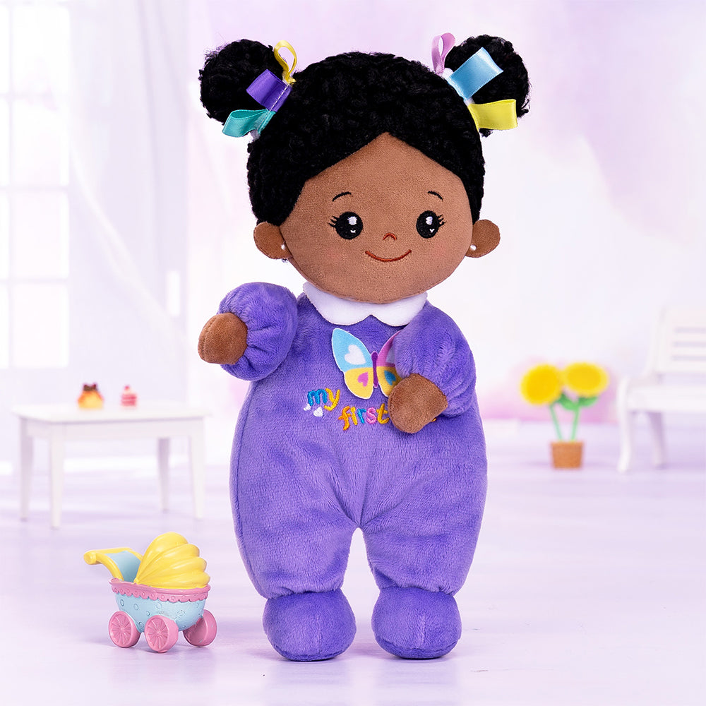 iFrodoll Personalized Purple Deep Skin Tone Mini Plush Baby Doll