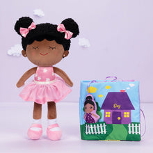 Load image into Gallery viewer, iFrodoll Personalized Deep Skin Tone Plush Doll Dora Pink