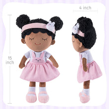 Load image into Gallery viewer, iFrodoll Personalized Deep Skin Tone Plush Doll with Rabbit Outfit