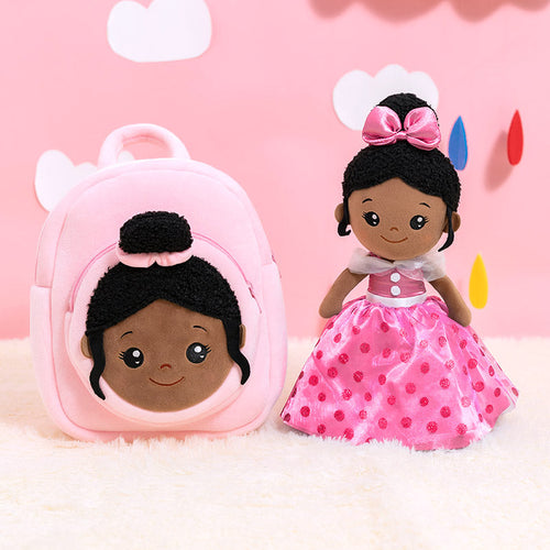 iFrodoll Personalized Deep Skin Tone Plush Doll & Backpack Gift Set 08