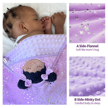 Load image into Gallery viewer, iFrodoll Personalized Ultra-soft and Skin-friendly Baby Blanket(40&quot;)&amp;Purple Backpack Gift Set