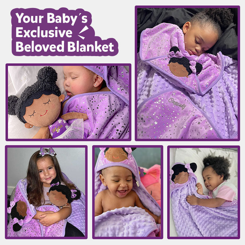 iFrodoll Personalized Ultra-soft and Skin-friendly Baby Blanket(40")&Pink Backpack Gift Set