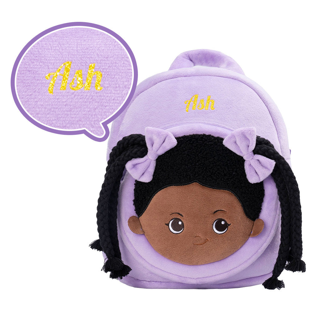 iFrodoll Personalized Deep Skin Tone Plush Backpack for Kids