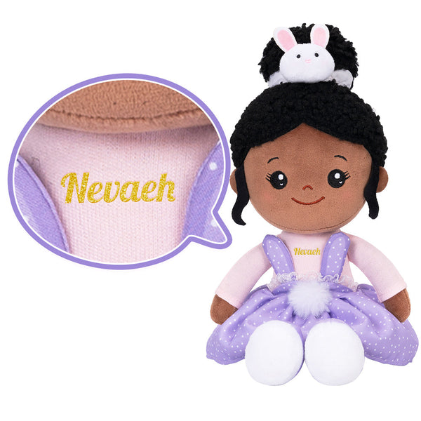 Black Kids Soft Rag Fabric Custom Purple Princess Baby Doll Toy Gifts For 1  2 3 Year Old Girls – Ifrodoll