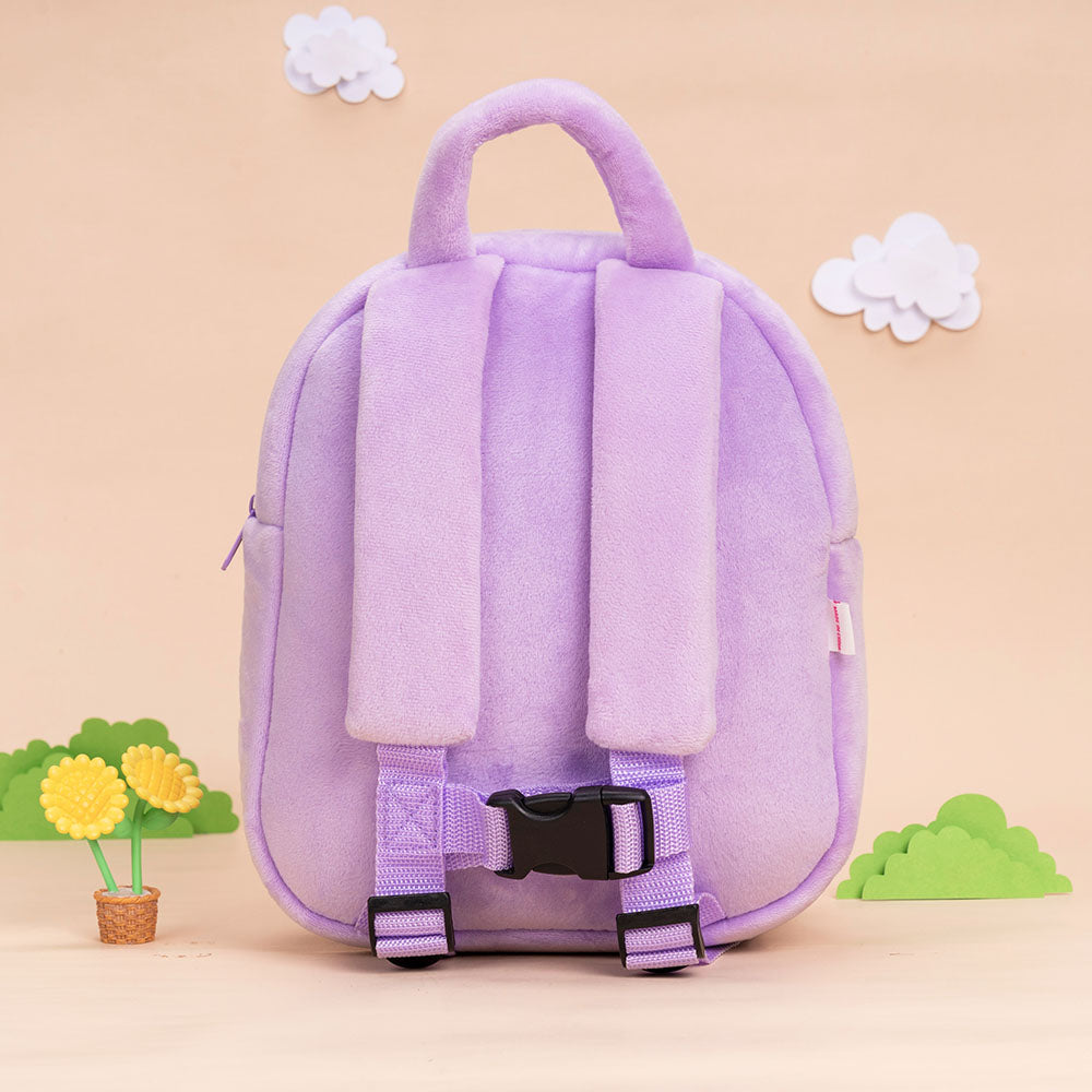 iFrodoll Personalized Deep Skin Tone Plush Nevaeh Backpack for Kids Purple