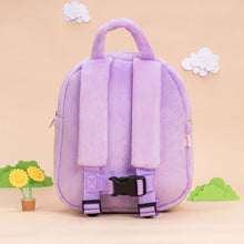 Load image into Gallery viewer, iFrodoll Personalized Deep Skin Tone Plush Nevaeh Backpack for Kids Purple
