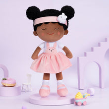 Load image into Gallery viewer, iFrodoll Personalized Deep Skin Tone Plush Doll with Rabbit Outfit