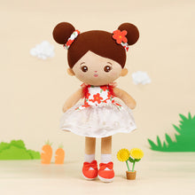Load image into Gallery viewer, iFrodoll Personalized Brown Skin Tone White Floral Dress Plush Baby Girl Doll