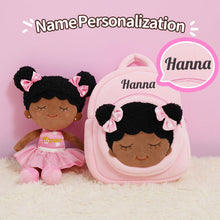 Load image into Gallery viewer, iFrodoll Personalized Deep Skin Tone Plush Dora Doll 04