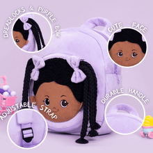 Load image into Gallery viewer, OUOZZZ Personalized Deep Skin Tone Plush Purple Ash Backpack Only Backpack