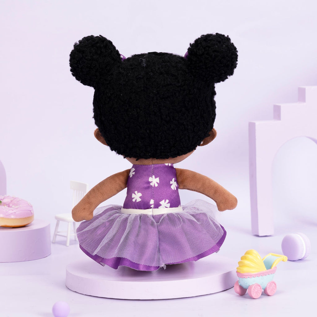 iFrodoll Personalized Deep Skin Tone Plush Doll Dora Purple