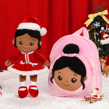 Load image into Gallery viewer, Celebrate Christmas 2022 iFrodoll Personalized Deep Skin Tone Cute Christmas Plush Doll