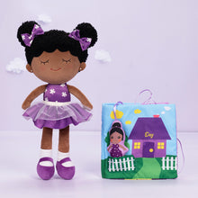 Load image into Gallery viewer, iFrodoll Personalized Deep Skin Tone Plush Doll Dora Purple