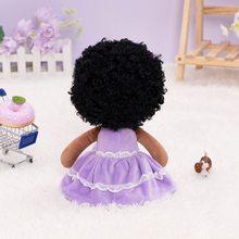 Load image into Gallery viewer, iFrodoll Personalized Deep Skin Tone Plush Curly Hair Baby Girl Doll
