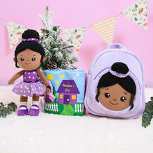 Load image into Gallery viewer, iFrodoll Personalized Quiet Cloth Book &amp; Nevaeh Doll &amp; Backpack Gift Set