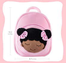 Load image into Gallery viewer, iFrodoll Personalized Deep Skin Tone Plush Dora Backpack for Kids Pink