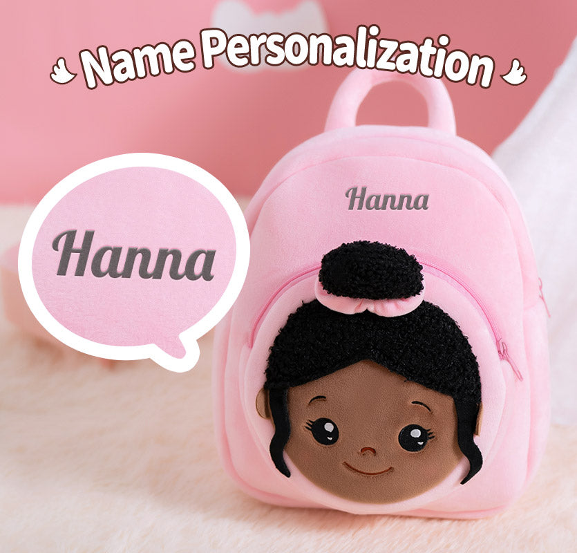 iFrodoll Personalized Deep Skin Tone Plush Ballerina Nevaeh Doll & Backpack Gift Set