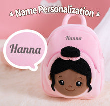 Load image into Gallery viewer, iFrodoll Personalized Deep Skin Tone Plush Ballerina Nevaeh Doll &amp; Backpack Gift Set