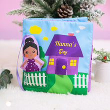 Load image into Gallery viewer, iFrodoll Personalized Quiet Cloth Book &amp; Purple Backpack Gift Set