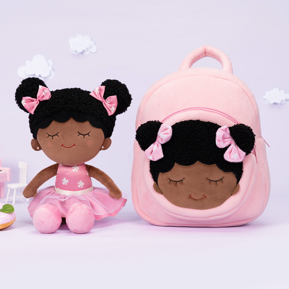 Kid Most Wanted Gift Set (Save 40%)- iFrodoll Personalized Plush Doll x 2, Backpack x1, Washcloth x1