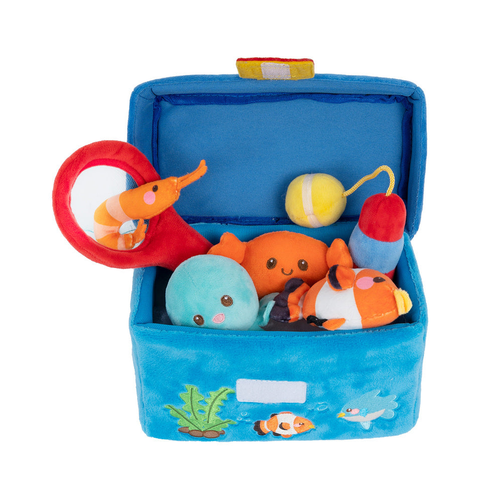 Personalized Baby's First Tackle Box, Plush Sensory Toy for 1 Year