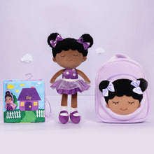 Load image into Gallery viewer, iFrodoll Personalized Deep Skin Tone Plush Doll Dora Purple