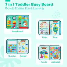 Load image into Gallery viewer, iFodoll Personalized Dinosaur Toddler Busy Board Plush Montessori Toy