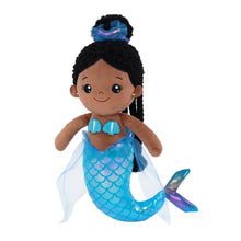 Load image into Gallery viewer, iFrodoll Personalized Deep Skin Tone Fantasy Mermaid Plush Baby Girl Doll