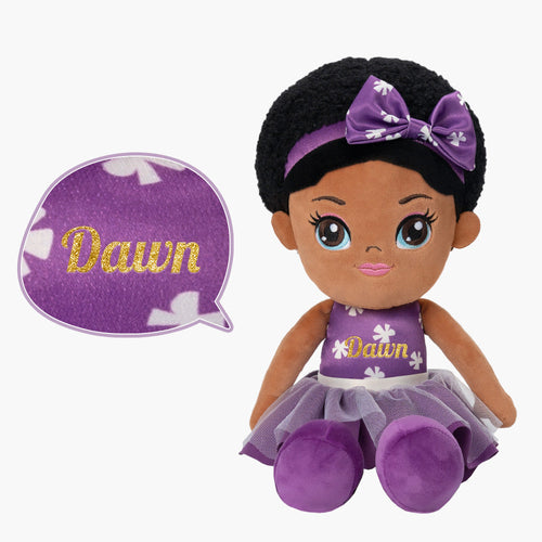 iFrodoll Personalized Deep Skin Tone Plush Doll Dawn