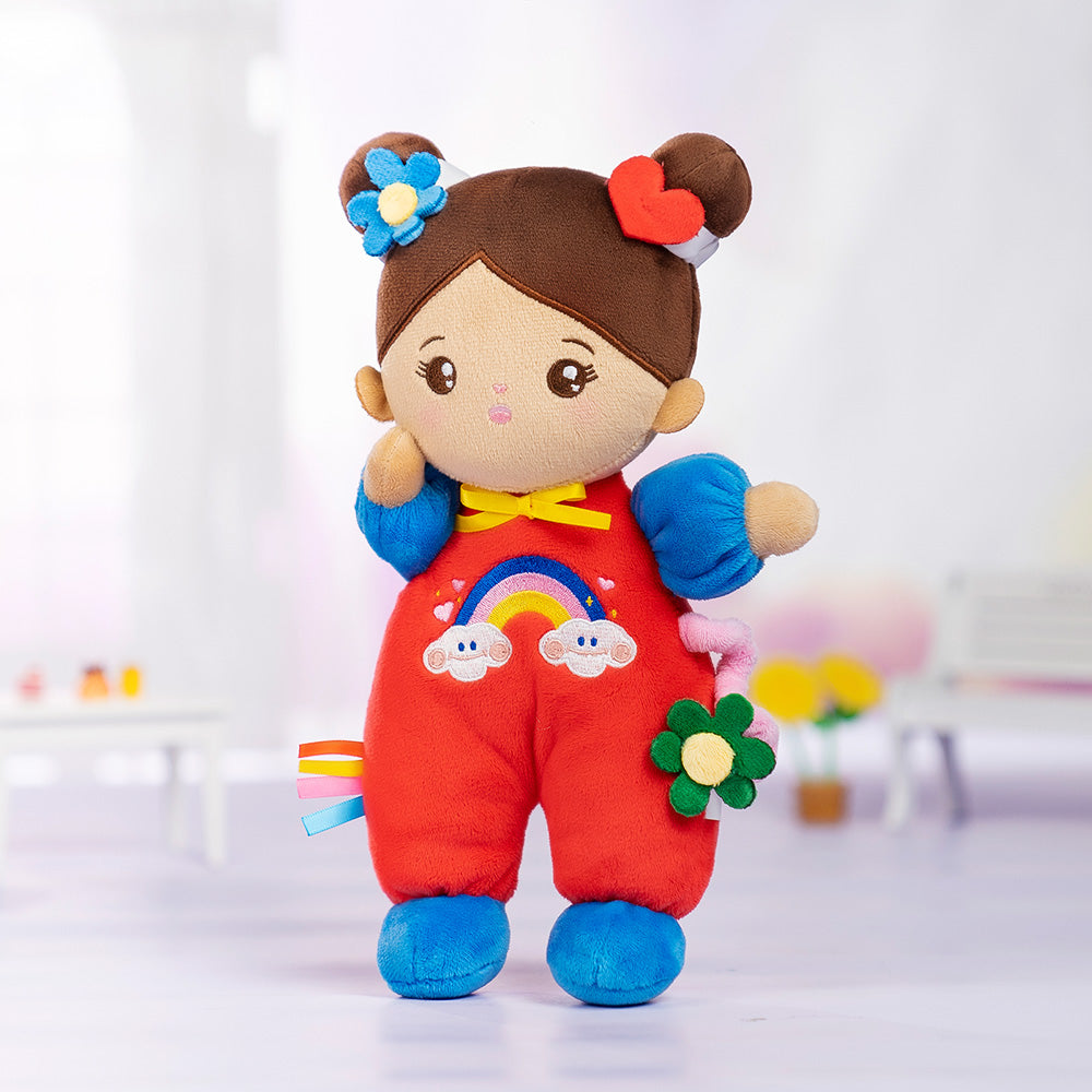 iFrodoll Personalized Brown Skin Tone Mini Plush Baby Girl Doll