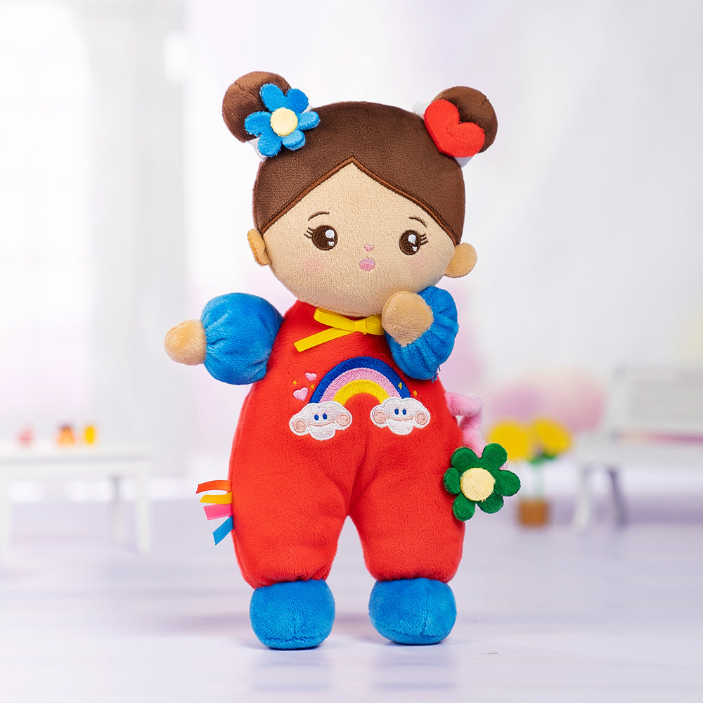 iFrodoll Personalized Brown Skin Tone Mini Plush Baby Girl Doll