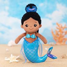 Load image into Gallery viewer, iFrodoll Personalized Deep Skin Tone Fantasy Mermaid Plush Baby Girl Doll