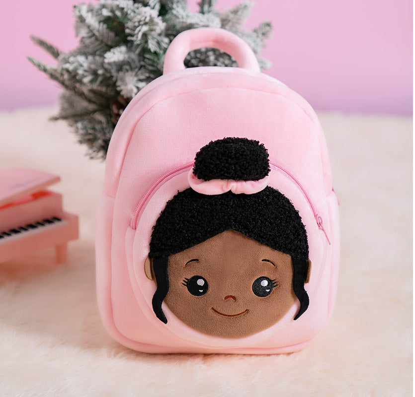 iFrodoll Personalized Deep Skin Tone Plush Ballerina Nevaeh Doll & Backpack Gift Set