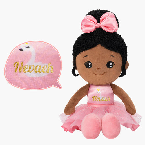 iFrodoll Personalized Deep Skin Tone Plush Ballerina Doll