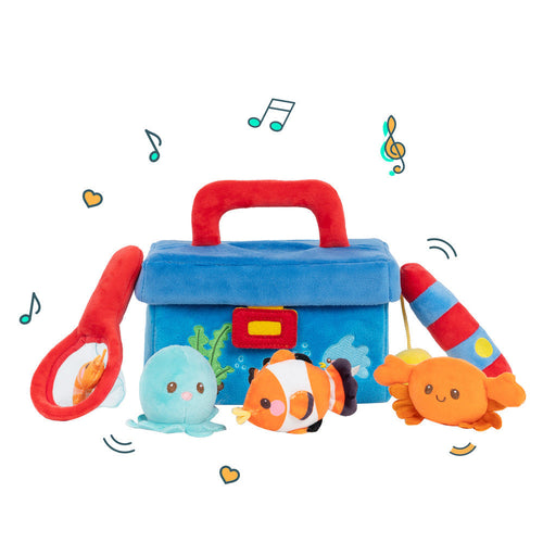 iFrodoll Personalized Baby's First Fishing Tackle Box Plush Playset Sound Toys Set